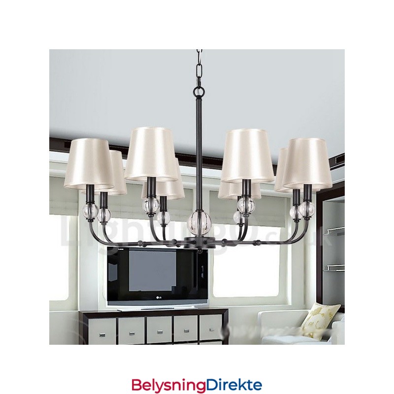 Rustikk Retro, Svart, Moderne Lysekrone Med 8 Lys
