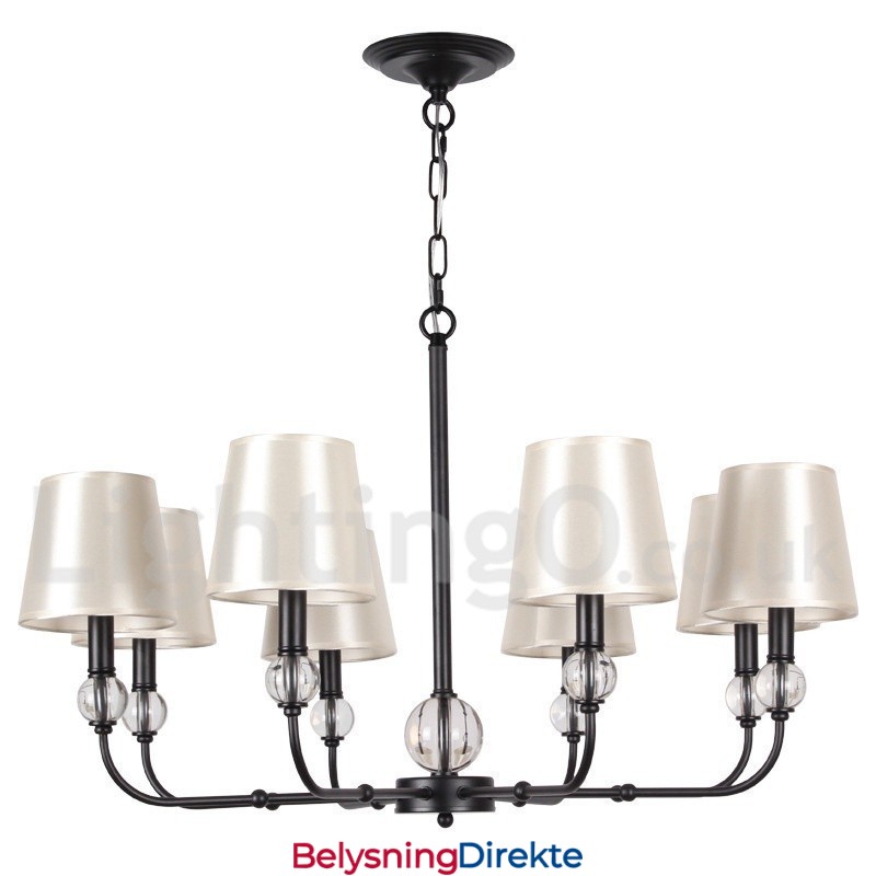 Rustikk Retro, Svart, Moderne Lysekrone Med 8 Lys