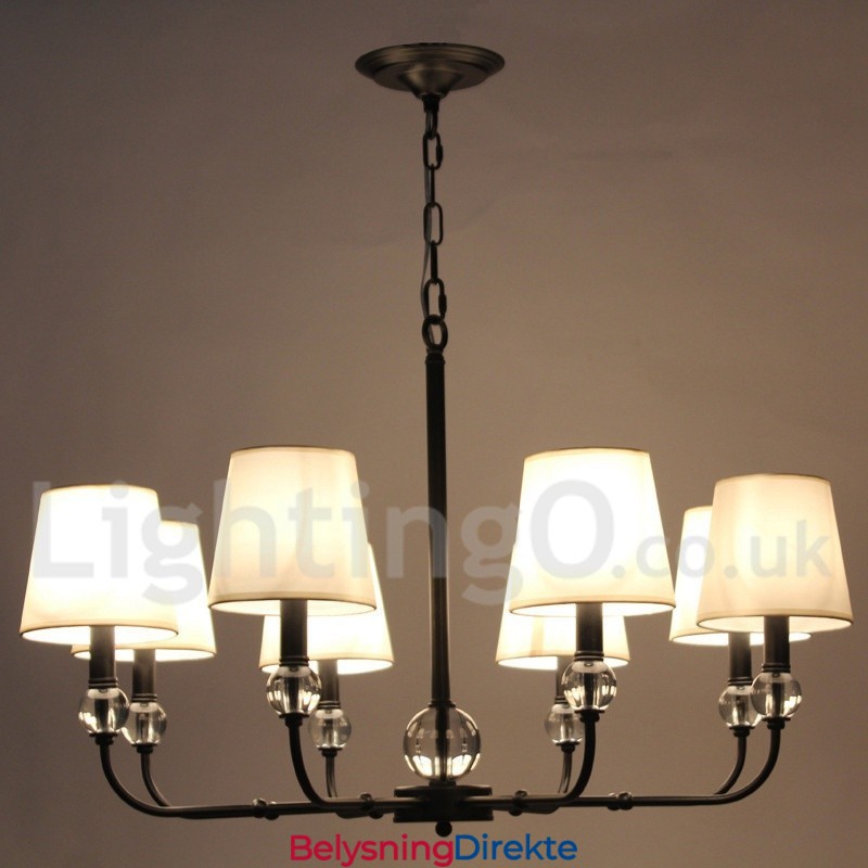 Rustikk Retro, Svart, Moderne Lysekrone Med 8 Lys