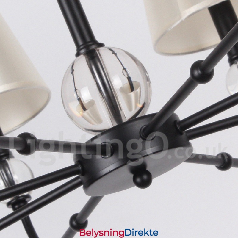 Rustikk Retro, Svart, Moderne Lysekrone Med 8 Lys