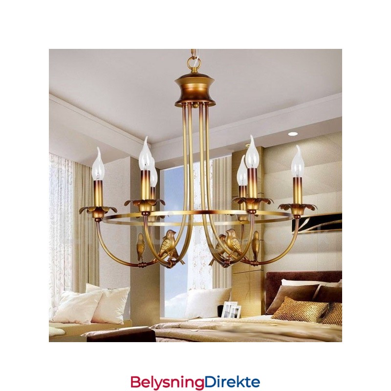 Retro Lysekrone Med 6 Lys