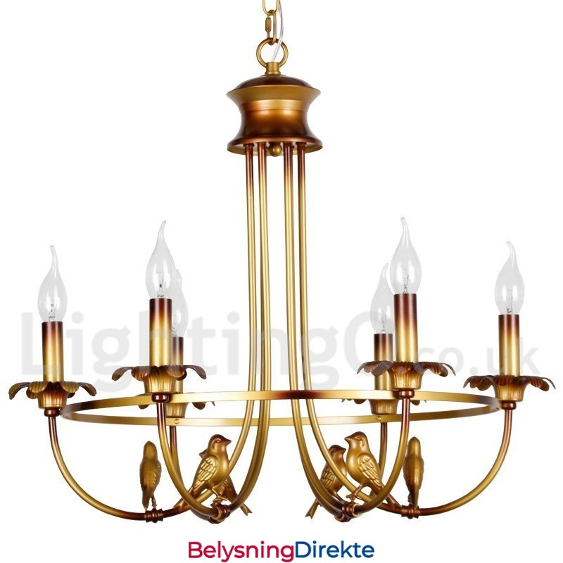 Retro Lysekrone Med 6 Lys