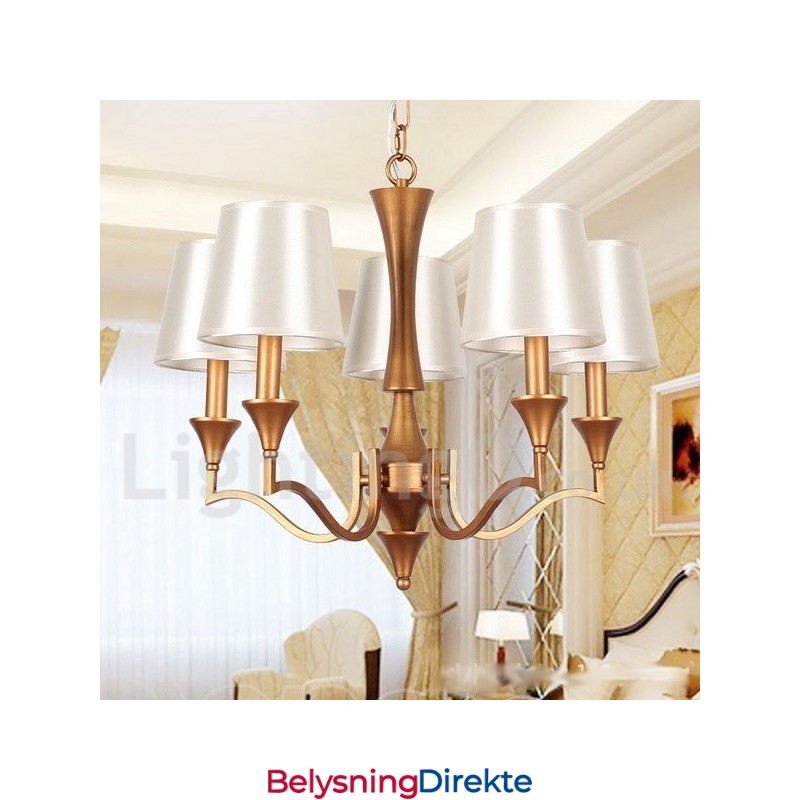5-Lyss Rustikk Lysekrone I Middelhavsstil Med Stearinlys
