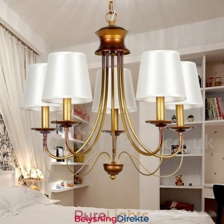 5-Lyss Rustikk Middelhavsstil Moderne Samtidslysekrone Med Stearinlys