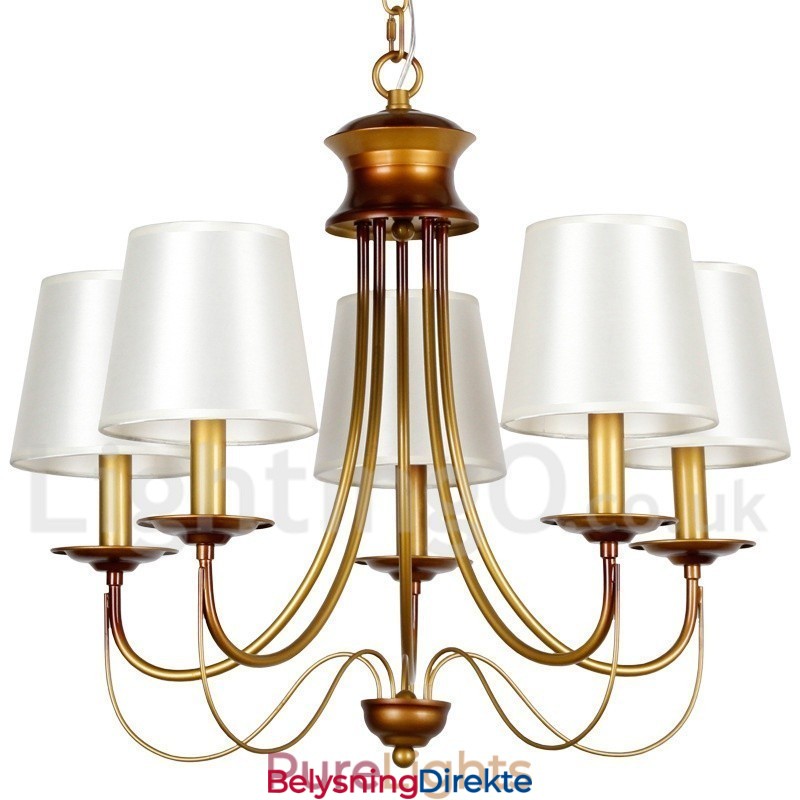 5-Lyss Rustikk Middelhavsstil Moderne Samtidslysekrone Med Stearinlys