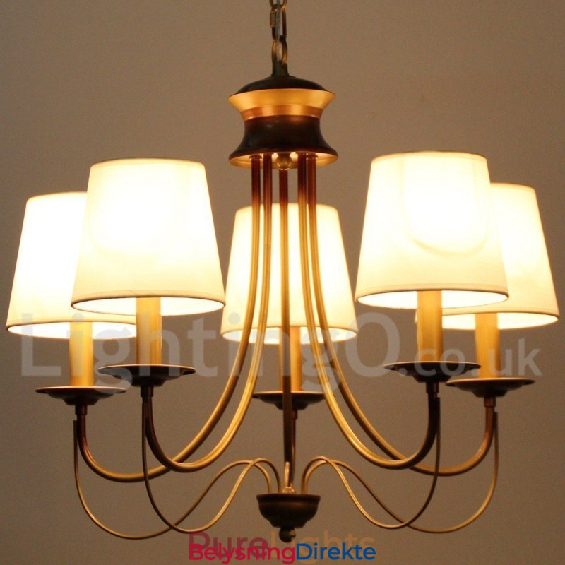 5-Lyss Rustikk Middelhavsstil Moderne Samtidslysekrone Med Stearinlys