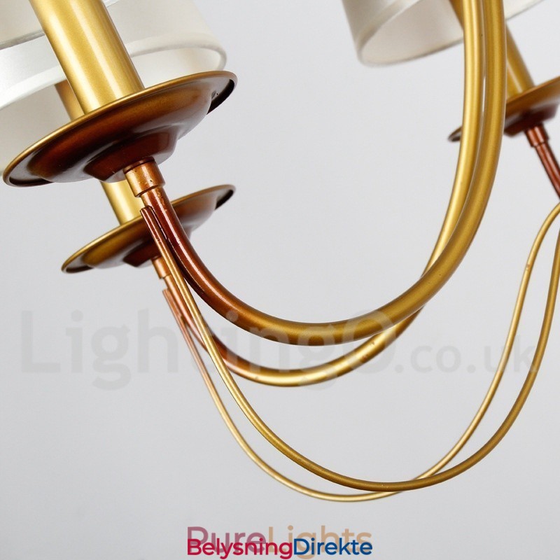 5-Lyss Rustikk Middelhavsstil Moderne Samtidslysekrone Med Stearinlys