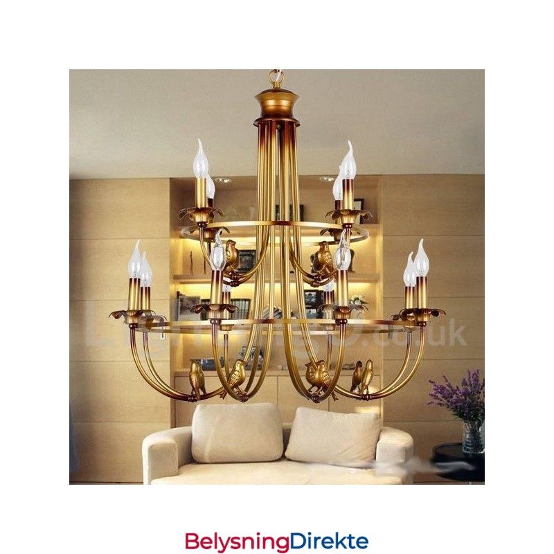 Retro Lysekrone Med 12 Lys