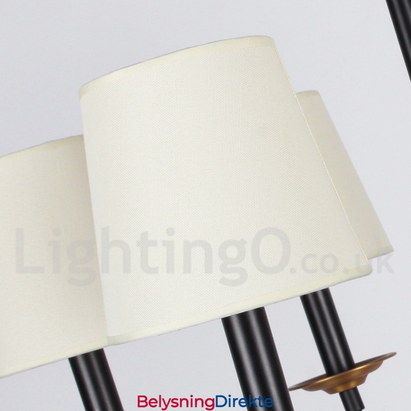 Lys Moderne Svart Retro Lysekrone I Stearinlysstil