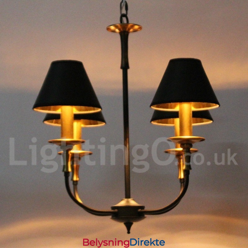 4-Lyss Retro Moderne Lysekrone I Stearinlysstil