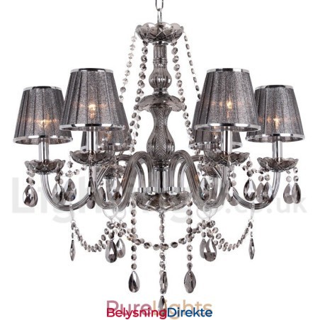 6 Lys K9 Krystalllysekrone I Stearinlysstil