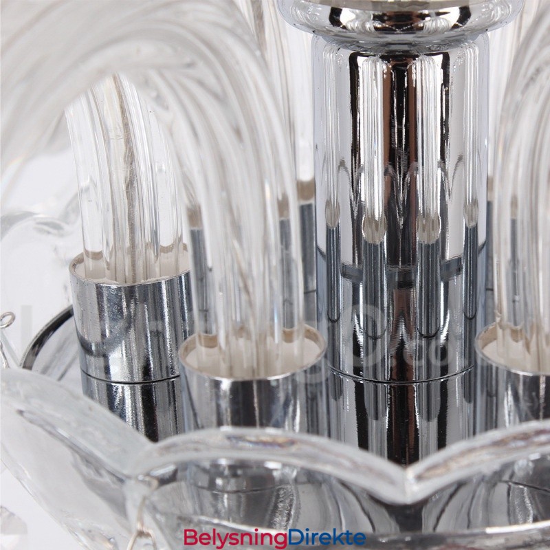6 Lys Moderne K9 Krystall Lysekrone I Stearinlysstil