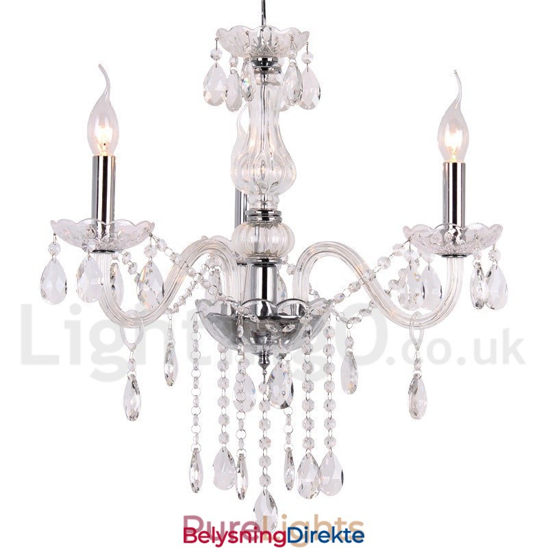 3-Lys Moderne K9 Krystalllysekrone I Stearinlysstil