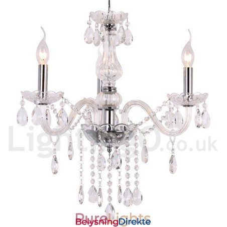 3-Lys Moderne K9 Krystalllysekrone I Stearinlysstil