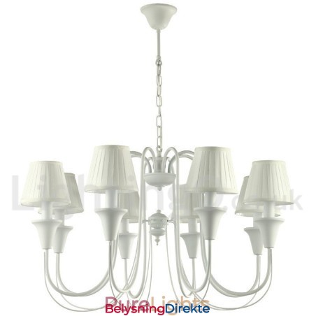 8-Lys Hvit Retro Lysekrone I Stearinlysstil