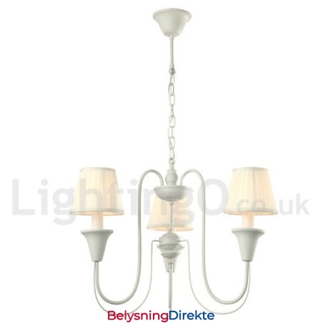 3-Lys Hvit Retro Lysekrone I Stearinlysstil