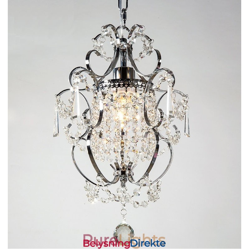 Jernmalingslysekrone Med Klar Krystall Moderne Belysningslampe