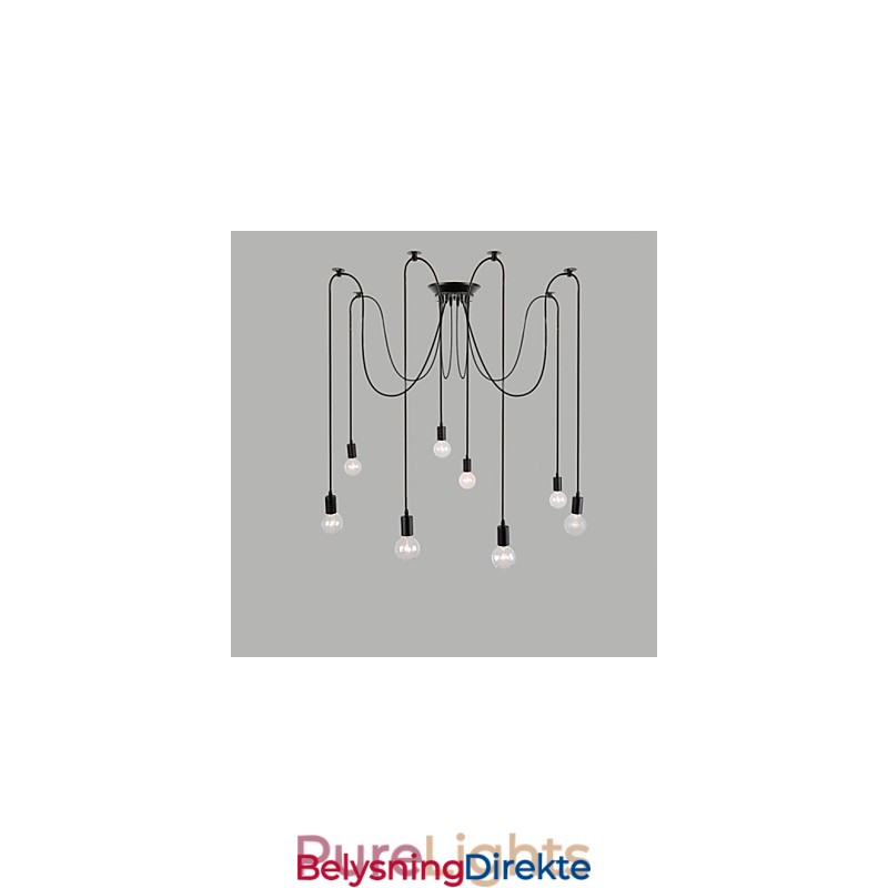 8 Lys Lysekrone Anhengslampe Tradisjonell Klassisk Retro Metall