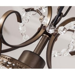 Jernmalingslysekrone Med Klar Krystall Moderne Belysningslampe