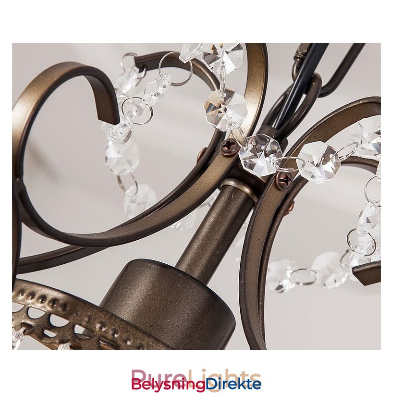 Jernmalingslysekrone Med Klar Krystall Moderne Belysningslampe