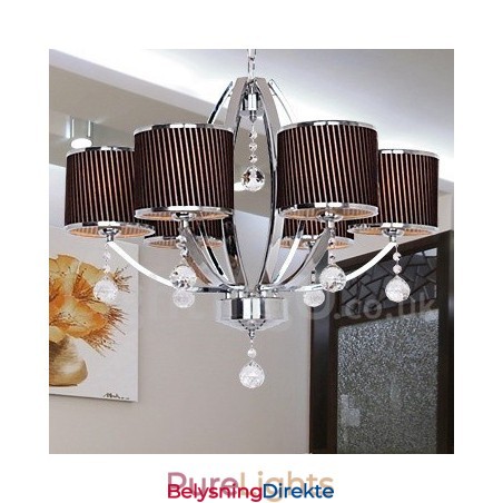 6 Lys Moderne K9 Krystall Lysekrone I Stearinlysstil