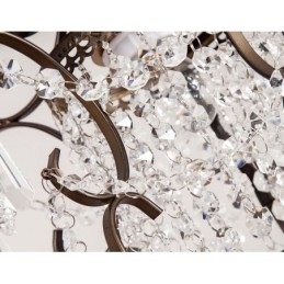 Jernmalingslysekrone Med Klar Krystall Moderne Belysningslampe