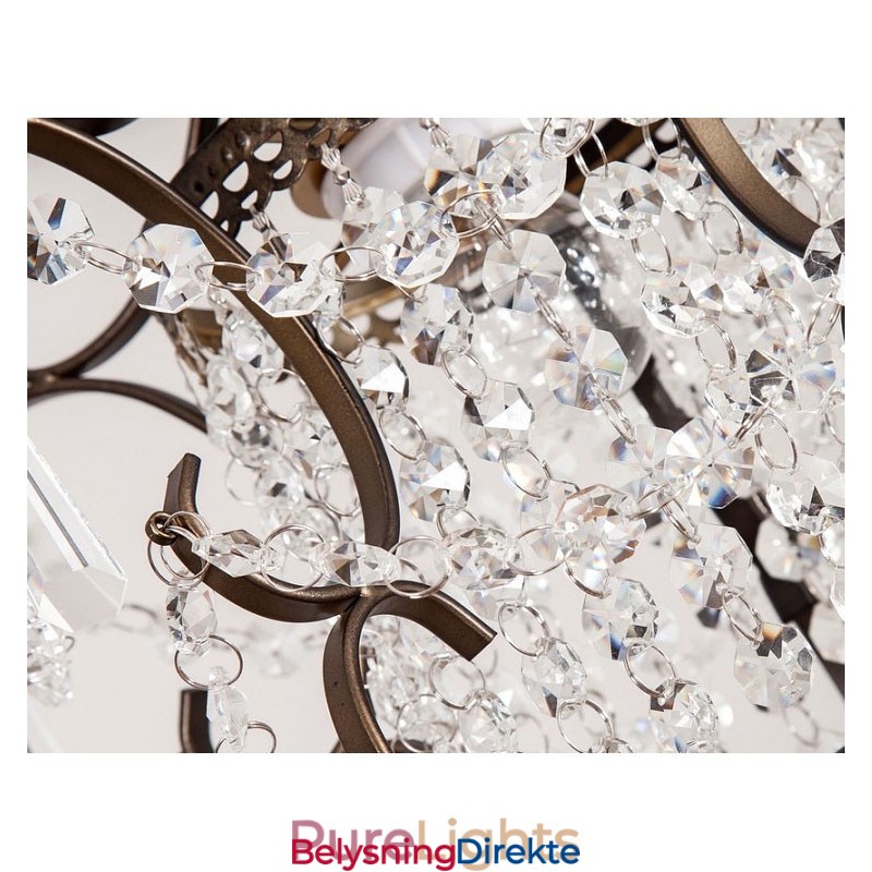 Jernmalingslysekrone Med Klar Krystall Moderne Belysningslampe