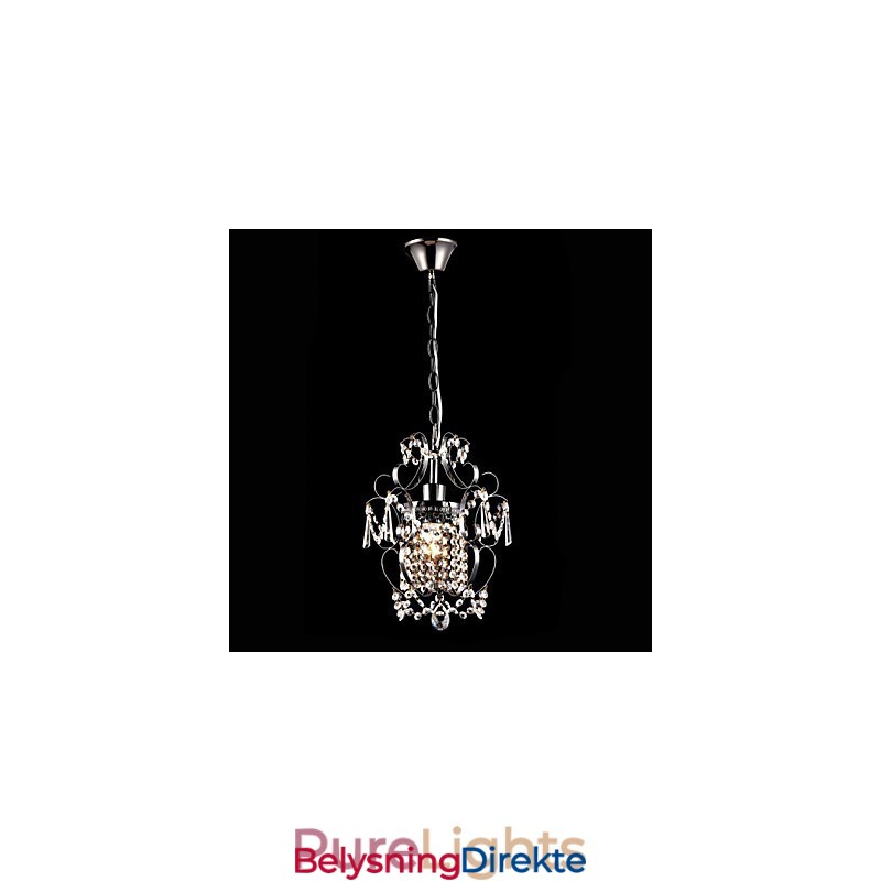 Jernmalingslysekrone Med Klar Krystall Moderne Belysningslampe