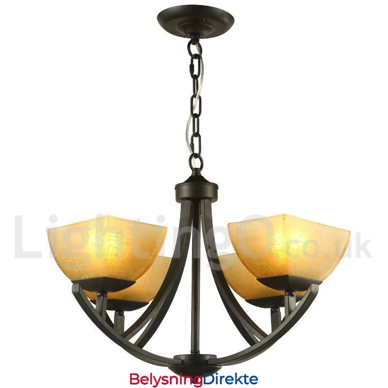 Middelhavsstil Med 4 Lys, Sort Lysekrone