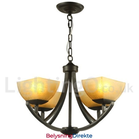 Middelhavsstil Med 4 Lys, Sort Lysekrone