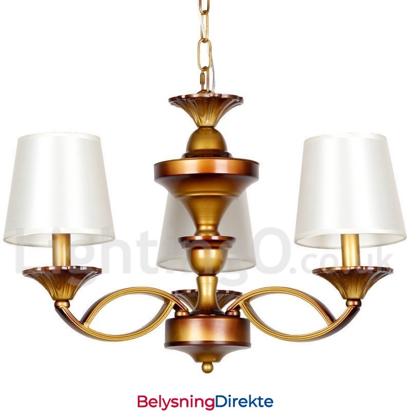 3-Lyss Retro Lysekrone I Rustikk Middelhavsstil Med Stearinlys