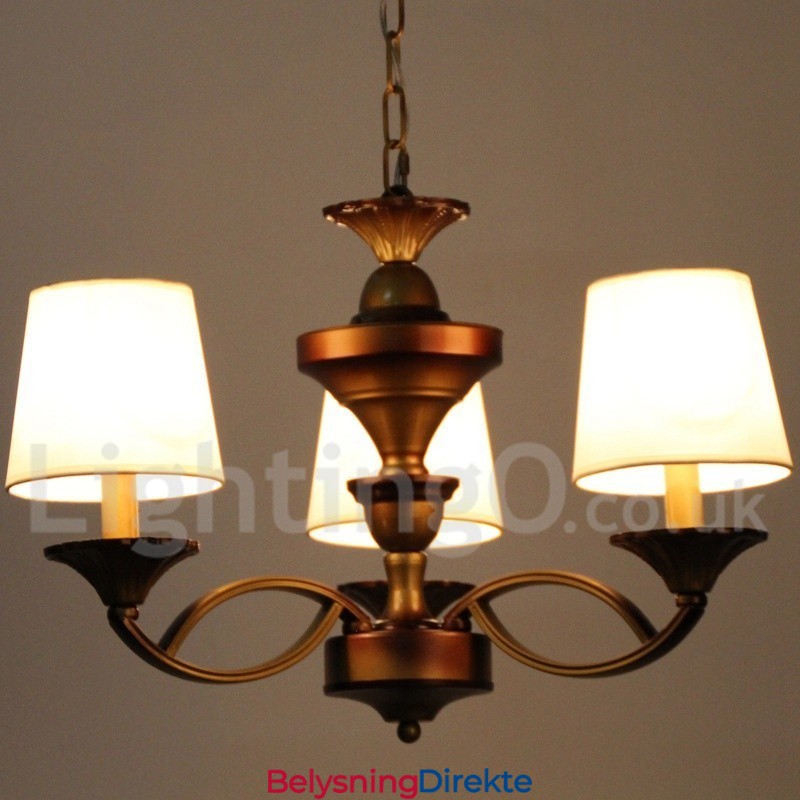 3-Lyss Retro Lysekrone I Rustikk Middelhavsstil Med Stearinlys