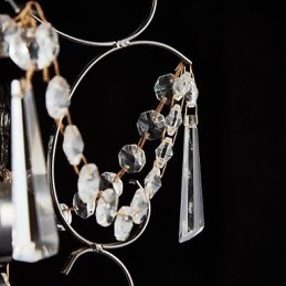 Jernmalingslysekrone Med Klar Krystall Moderne Belysningslampe