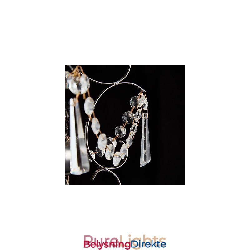 Jernmalingslysekrone Med Klar Krystall Moderne Belysningslampe