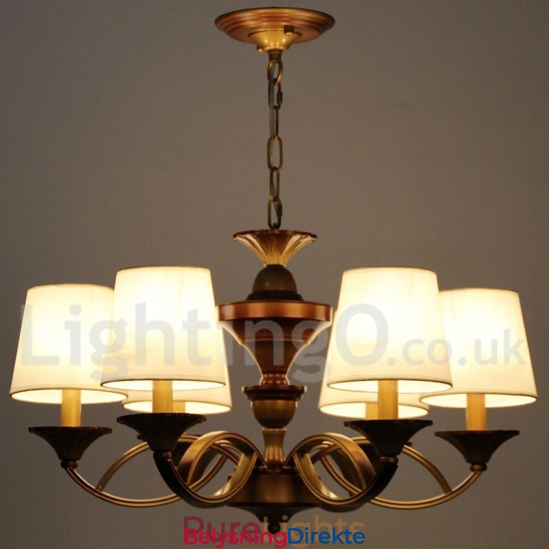 6 Lys Retro Middelhavsstil Rustikk Lysekrone Med Stearinlys