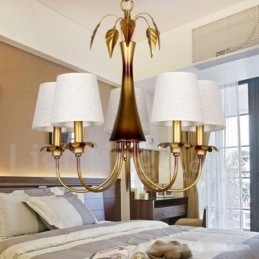 5-Lys Moderne, Samtidskunstnerisk Lysekrone I Rustikk Stil