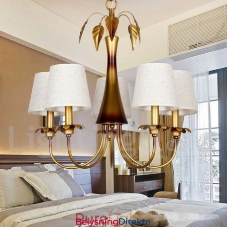 5-Lys Moderne, Samtidskunstnerisk Lysekrone I Rustikk Stil