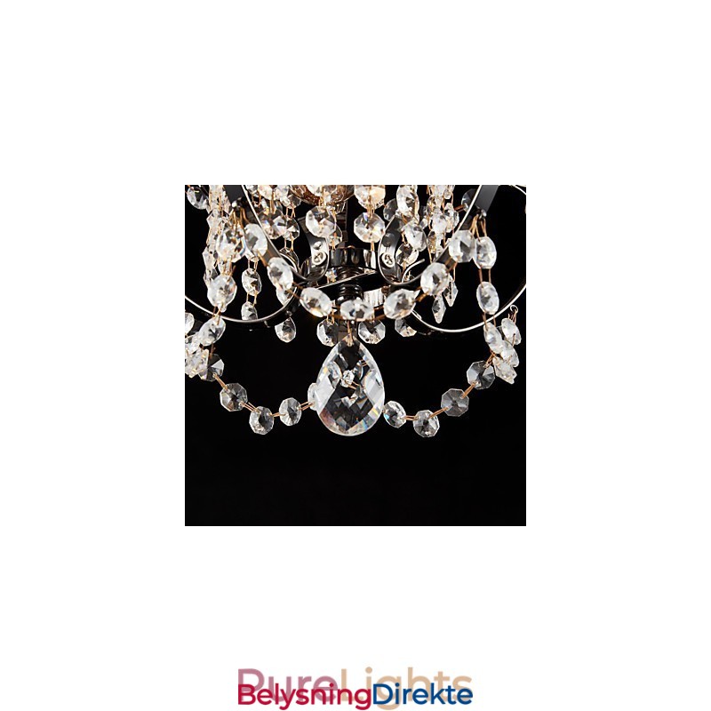 Jernmalingslysekrone Med Klar Krystall Moderne Belysningslampe