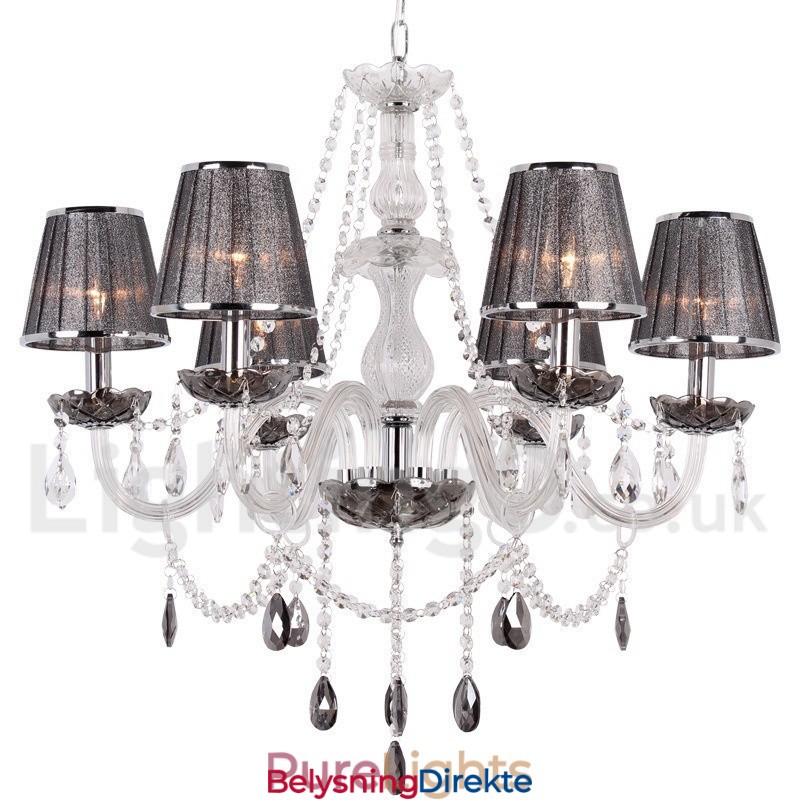 6 Lys K9 Krystalllysekrone I Stearinlysstil