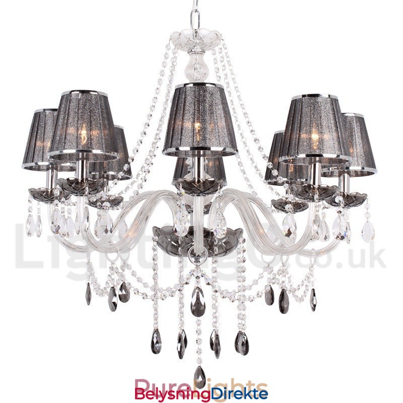 8 Lys K9 Krystalllysekrone I Stearinlysstil