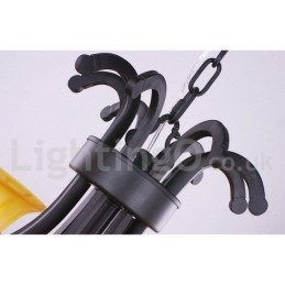 8-Lysers Svart Moderne Lysekrone I Stearinlysstil