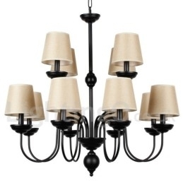 Rustikk Lysekrone I To Etasjer Med 12 Lys I Retro- Og Moderne Stil