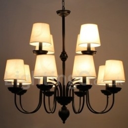 Rustikk Lysekrone I To Etasjer Med 12 Lys I Retro- Og Moderne Stil