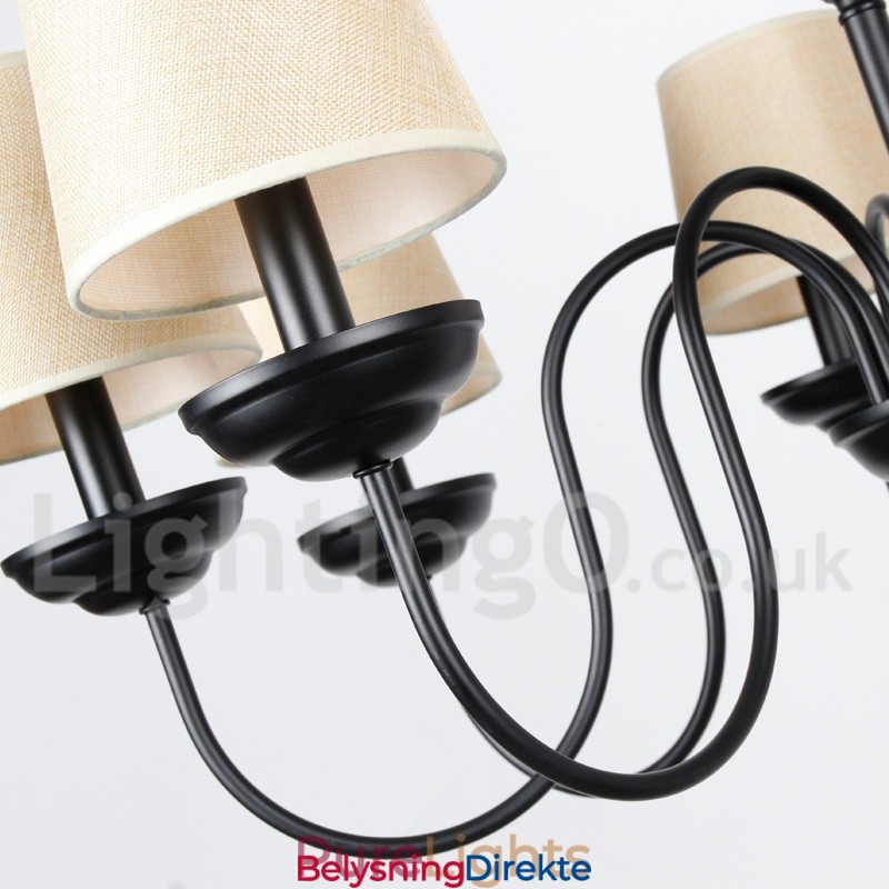 Rustikk Lysekrone I To Etasjer Med 12 Lys I Retro- Og Moderne Stil