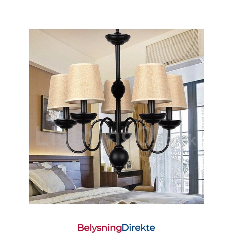 Rustikk Retro Moderne Lysekrone Med 5 Lys