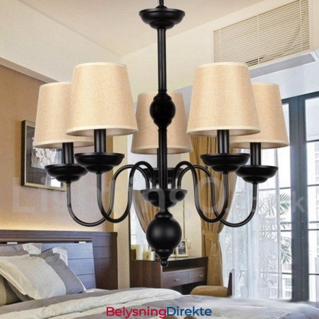 Rustikk Retro Moderne Lysekrone Med 5 Lys