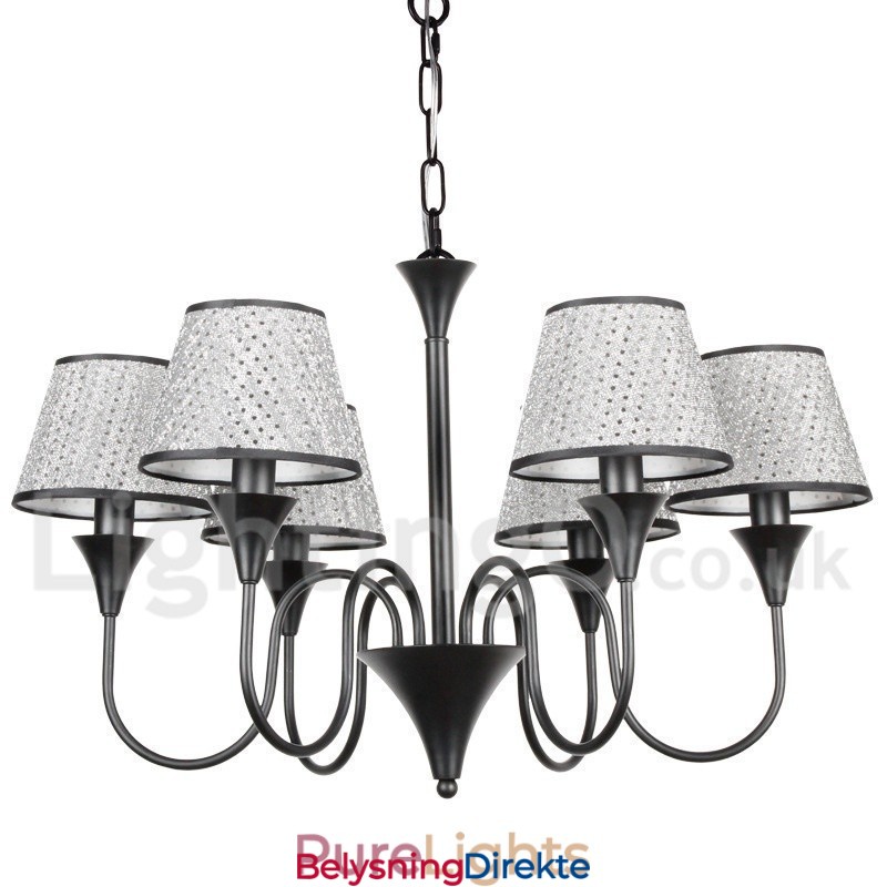 Rustikk Moderne, Samtidskunstnerisk Retro Lysekrone I Svart Med 6 Lys