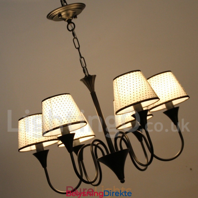 Rustikk Moderne, Samtidskunstnerisk Retro Lysekrone I Svart Med 6 Lys