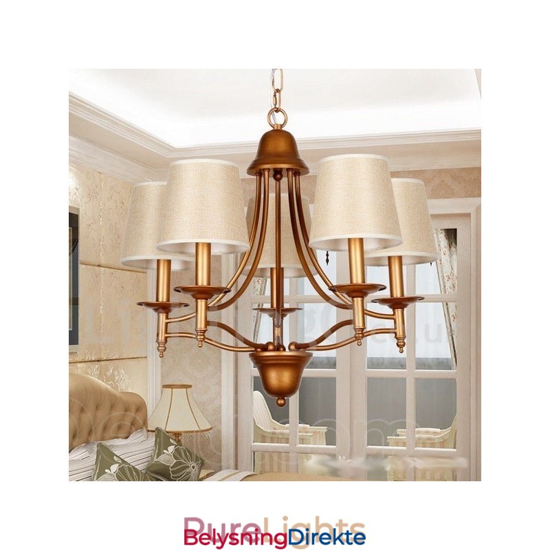 Rustikk Retro Lysekrone I Middelhavsstil Med 5 Lys