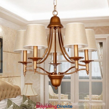 Rustikk Retro Lysekrone I Middelhavsstil Med 5 Lys